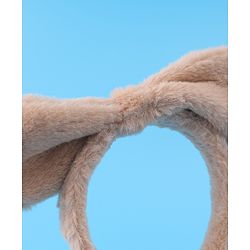 Babyhug Hair Band Bow Applique with Fur Free Size - White
