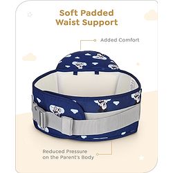 Babyhug Disney Mickey Mouse 9-in-1 Ergonomic Baby Carrier with Hip Seat: Breathable fabric, Detachable hood, Padded straps, Pocket storage, and 9 carrying positions for babies up to 15 kg- Dark Blue
