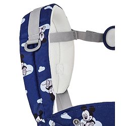 Babyhug Disney Mickey Mouse 9-in-1 Ergonomic Baby Carrier with Hip Seat: Breathable fabric, Detachable hood, Padded straps, Pocket storage, and 9 carrying positions for babies up to 15 kg- Dark Blue