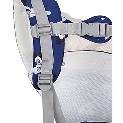 Babyhug Disney Mickey Mouse 9-in-1 Ergonomic Baby Carrier with Hip Seat: Breathable fabric, Detachable hood, Padded straps, Pocket storage, and 9 carrying positions for babies up to 15 kg- Dark Blue