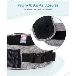 Babyhug Snug Rider Multi-function Hip Seat: Soft padded seat, Adjustable fit, Comfortable lumbar support, Secure fastening, and Two-way carrying for babies up to 15 kg  Grey