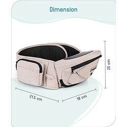 Babyhug Snug Rider Multi-function Hip Seat: Soft padded seat, Adjustable fit, Comfortable lumbar support, Secure fastening, and Two-way carrying for babies up to 15 kg  Grey