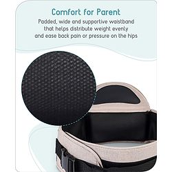 Babyhug Snug Rider Multi-function Hip Seat: Soft padded seat, Adjustable fit, Comfortable lumbar support, Secure fastening, and Two-way carrying for babies up to 15 kg  Grey