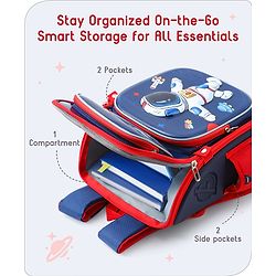 Babyhug Backpack With Space Theme Print Blue - Height 14.5 Inches