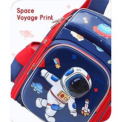 Babyhug Backpack With Space Theme Print Blue - Height 14.5 Inches