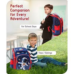 Babyhug Backpack With Space Theme Print Blue - Height 14.5 Inches