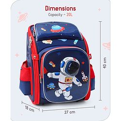 Babyhug Backpack With Space Theme Print Blue - Height 14.5 Inches