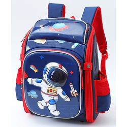 Babyhug Backpack With Space Theme Print Blue - Height 14.5 Inches