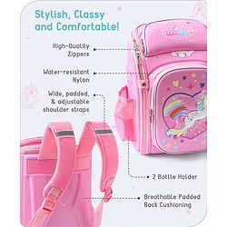 Babyhug Backpack With Unicorn Print Pink - Height 14.5 Inches