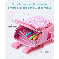 Babyhug Backpack With Unicorn Print Pink - Height 14.5 Inches