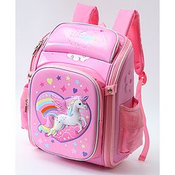 Babyhug Backpack With Unicorn Print Pink - Height 14.5 Inches