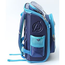 Babyhug School Backpack With Dino Print|1 Main Compartment, 2 Front Pockets, 2 side Bottle Pockets|Water Resistant|Long lasting and Durable Zippers | Comfortable back cushioning | For School, Travel and Outdoors|Blue- 14.5inches