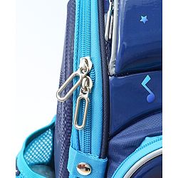 Babyhug School Backpack With Dino Print|1 Main Compartment, 2 Front Pockets, 2 side Bottle Pockets|Water Resistant|Long lasting and Durable Zippers | Comfortable back cushioning | For School, Travel and Outdoors|Blue- 14.5inches