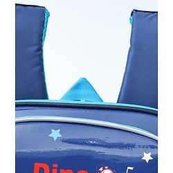 Babyhug School Backpack With Dino Print|1 Main Compartment, 2 Front Pockets, 2 side Bottle Pockets|Water Resistant|Long lasting and Durable Zippers | Comfortable back cushioning | For School, Travel and Outdoors|Blue- 14.5inches