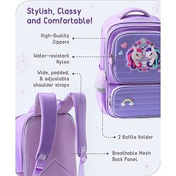 Babyhug Backpack With Unicorn Print Purple - Height 16.5 Inches