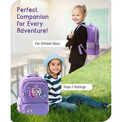 Babyhug Backpack With Unicorn Print Purple - Height 16.5 Inches