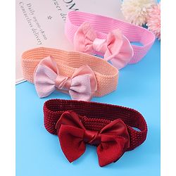 Babyhug Headbands With Bow Applique Pack of 3 - Multicolor