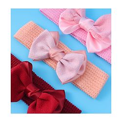 Babyhug Headbands With Bow Applique Pack of 3 - Multicolor