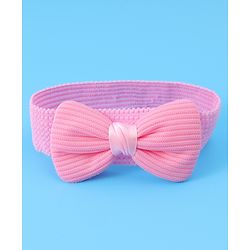 Babyhug Free Size Headbands With Bow Applique Pack of 3 - Pink & White