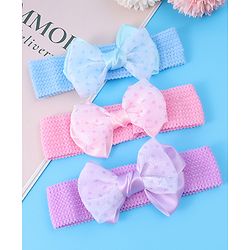 Babyhug Headbands With Bow Applique Pack of 3 - Multicolor