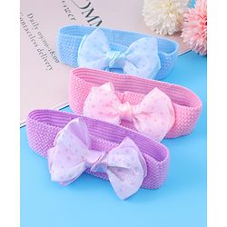 Babyhug Headbands With Bow Applique Pack of 3 - Multicolor