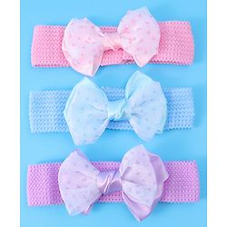 Babyhug Headbands With Bow Applique Pack of 3 - Multicolor