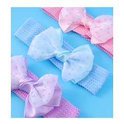 Babyhug Headbands With Bow Applique Pack of 3 - Multicolor
