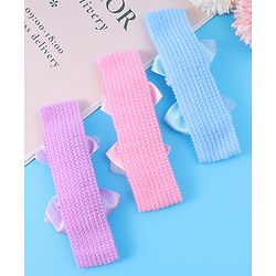 Babyhug Headbands With Bow Applique Pack of 3 - Multicolor