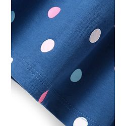 Babyhug Single Jersey Knit Half Sleeves Heart & Polka Dots Printed Frocks with Bow Applique Pack of 2 - Pink & Blue