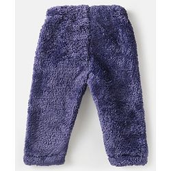 Babyhug Woven Full Sleeves Hooded Fur Winter Wear Suit with Colour Block Design - Navy Blue