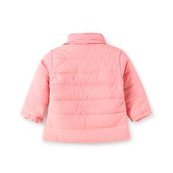 Babyhug Woven Full Sleeves Hooded Padded Jacket With Star Applique & Removable Hood - Pink