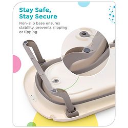 Babyhug Disney Foldable Baby Bathtub with Heat Sensitive Drain Plug & Mickey & Friends Graphics - White