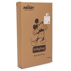 Babyhug Disney Foldable Baby Bathtub with Heat Sensitive Drain Plug & Mickey & Friends Graphics - White