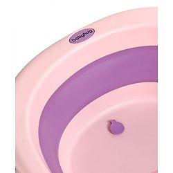 Babyhug Disney Foldable Baby Bathtub with Heat Sensitive Drain Plug & Mickey & Friends Graphics - White