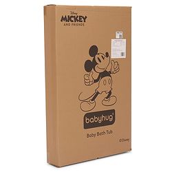Babyhug Disney Foldable Baby Bathtub with Heat Sensitive Drain Plug & Mickey & Friends Graphics - White