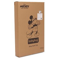 Babyhug Disney Foldable Baby Bathtub with Heat Sensitive Drain Plug & Mickey & Friends Graphics - White