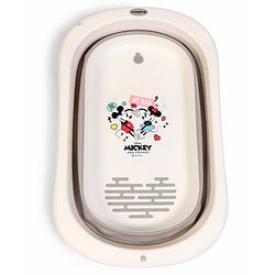 Babyhug Disney Foldable Baby Bathtub with Cushion & Mickey & Friends Graphics -White