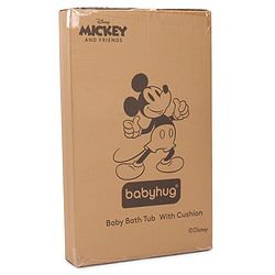Babyhug Disney Foldable Baby Bathtub with Cushion & Mickey & Friends Graphics -White