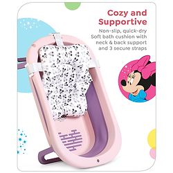 Babyhug Disney Foldable Baby Bathtub with Cushion & Mickey & Friends Graphics -White