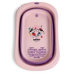Babyhug Disney Foldable Baby Bathtub with Cushion & Mickey & Friends Graphics -White