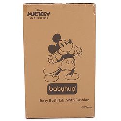 Babyhug Disney Foldable Baby Bathtub with Cushion & Mickey & Friends Graphics -White