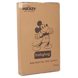 Babyhug Disney Foldable Baby Bathtub with Cushion & Mickey & Friends Graphics -White