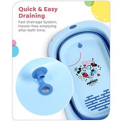 Babyhug Disney Foldable Baby Bathtub with Cushion & Mickey & Friends Graphics -White