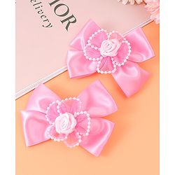 Babyhug Hair Accessories Combo Sets with Bow Applique - Pink