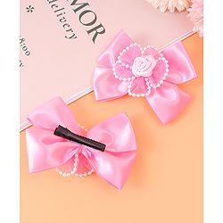 Babyhug Hair Accessories Combo Sets with Bow Applique - Pink