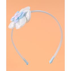 Babyhug Hair Accessories Combo Set Free Size with Floral Applique - Sky Blue
