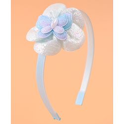 Babyhug Hair Accessories Combo Set Free Size with Floral Applique - Sky Blue