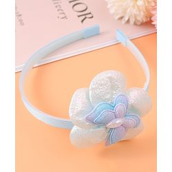 Babyhug Hair Accessories Combo Set Free Size with Floral Applique - Sky Blue