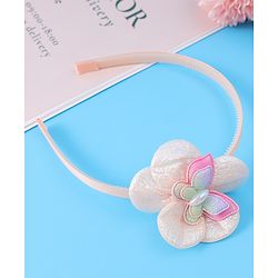 Babyhug Hair Accessories Combo Set Free Size with Floral Applique - Peach