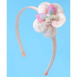 Babyhug Hair Accessories Combo Set Free Size with Floral Applique - Peach